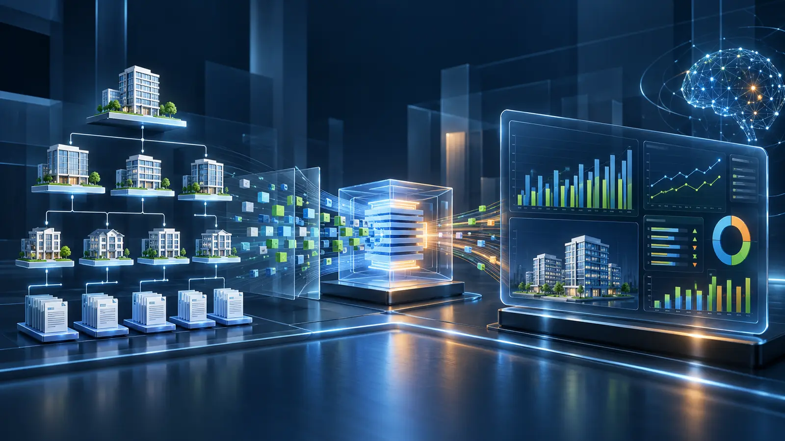 Technische Visualisierung zu CS 340 für die Neustrukturierung von ERP-Immobilienobjekten und CS 330 für transparente Nebenkostenanalysen